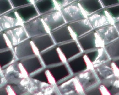 Close up of mesh and screen