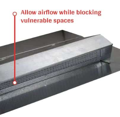 dormer vents alllow airflow while blocking vulnerable spaces