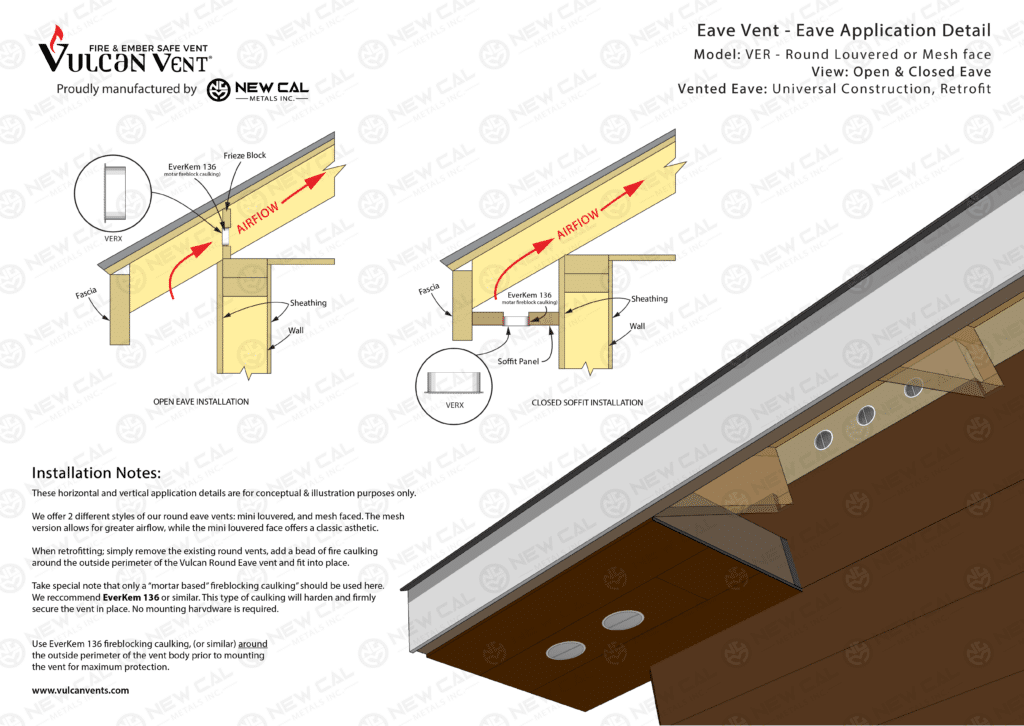how to install round eave vents