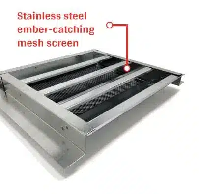 stainless steel ember-catching mesh screen